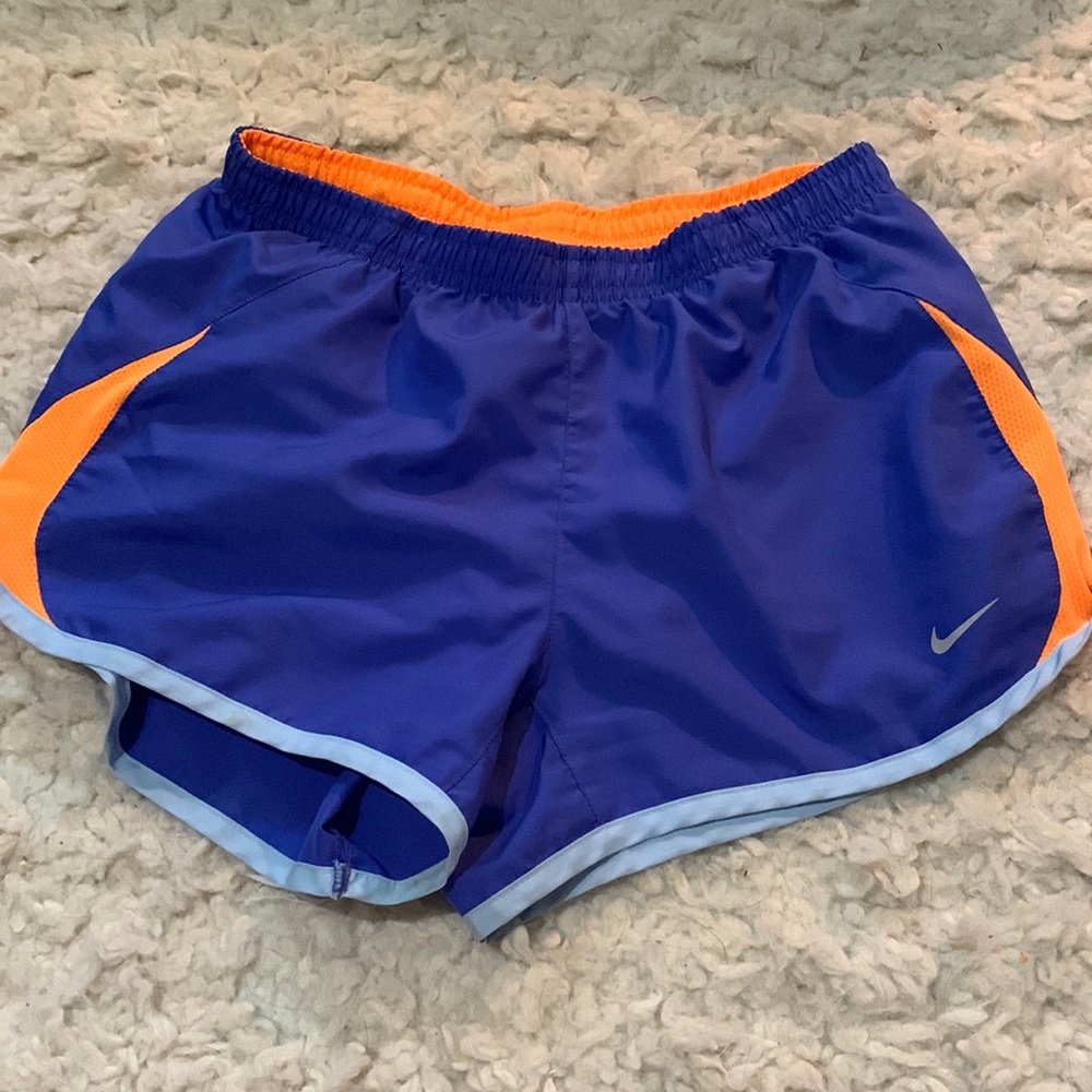Blue and orange Nike shorts